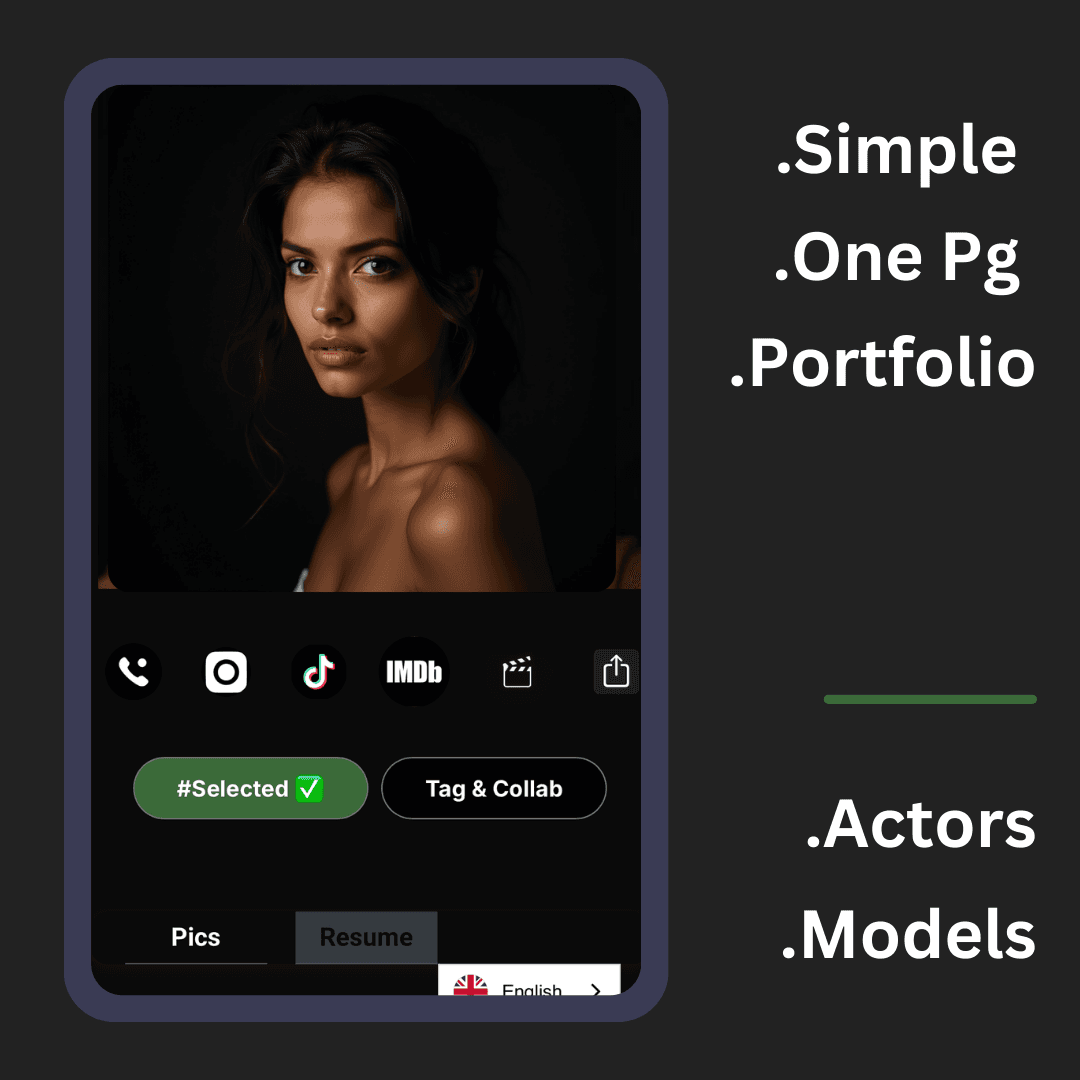 .Simple .One Pg .Portfolio for actors and models
